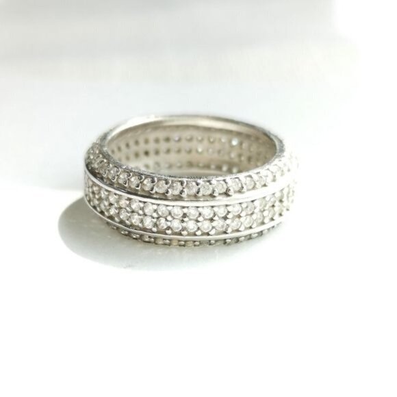 NEW sterling silver cz eternity band ring size 7 - Picture 1 of 7